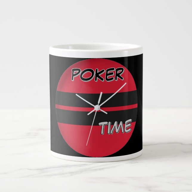 Poker Time Red Black Jumbo-Tasse (Vorderseite)