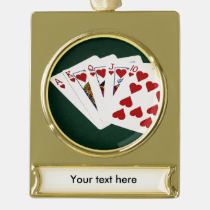 Poker übergibt - königliches Erröten - Herz-Anzug Banner-Ornament Gold