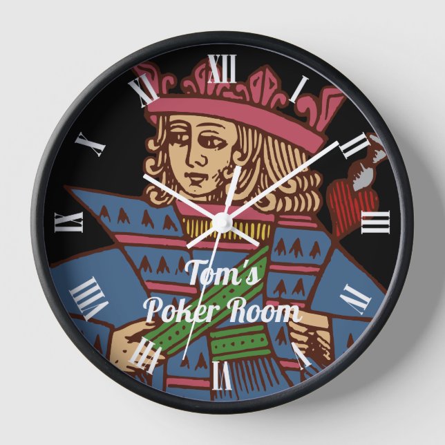 Poker-Uhr - Anpassbar - King Uhr (Vorderseite)