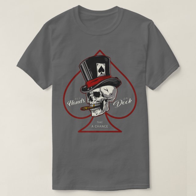 Poker und Zigarre  T-Shirt (Design vorne)