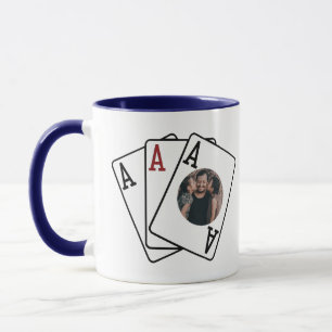 Poker Vater Drei Asse Foto Rahmen Tasse Geschenk