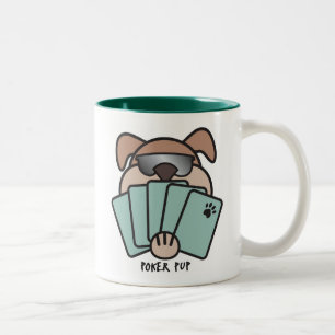 Poker-Welpen-Tasse Zweifarbige Tasse