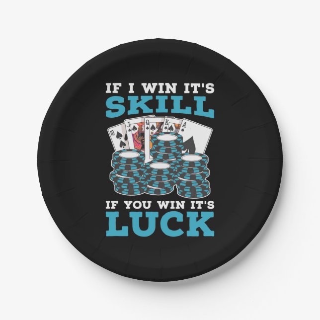 Poker, wenn Sie gewinnen, ist Glück Pappteller (Vorderseite)