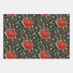 Poker Würfel und Poker Chips Kunstverpackungspapie Geschenkpapier Set