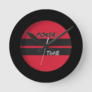 Poker Zeit Rot Schwarz Runde Wanduhr
