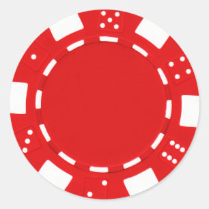 pokerchip Aufkleberrot Runder Aufkleber