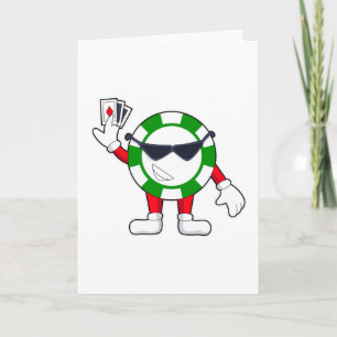 Pokerchip mit Poker Karten