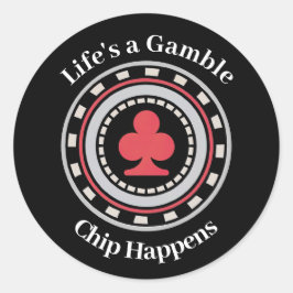 Pokerchip Runder Aufkleber