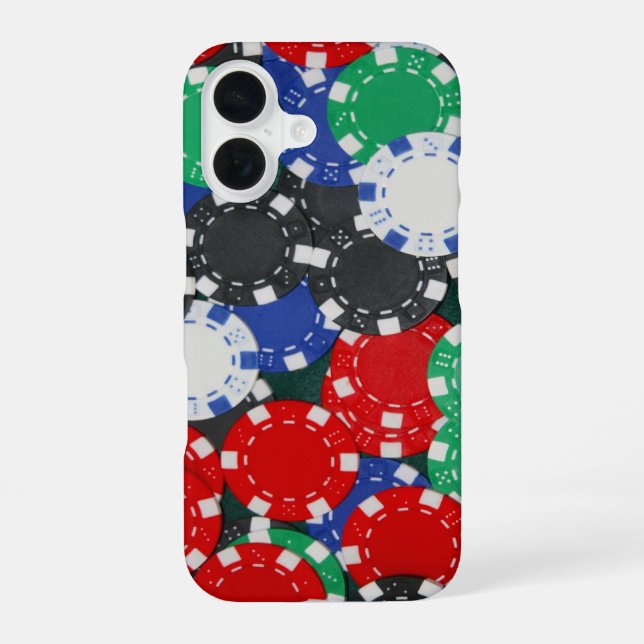 Pokerchips iPhone 16 Hülle (Rückseite)