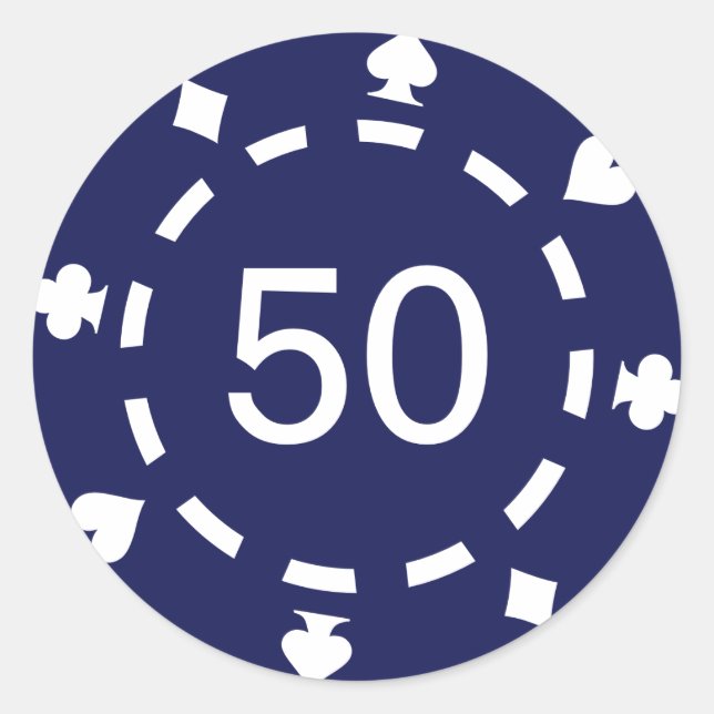 Pokerchips Runder Aufkleber (Vorderseite)