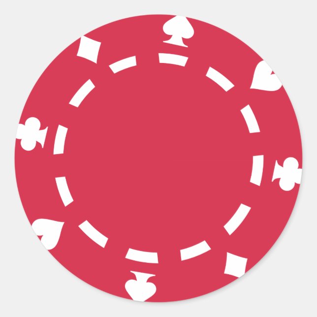 Pokerchips Runder Aufkleber (Vorderseite)
