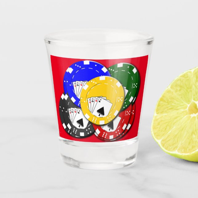 Pokerchips Schnapsglas (Vorderseite)