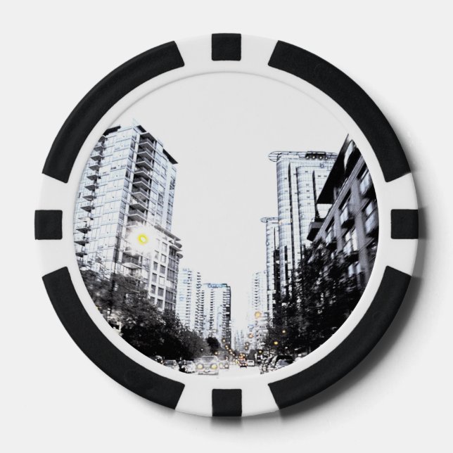 Pokerjeton, Stadtfoto nachts Pokerchips (Vorderseite)