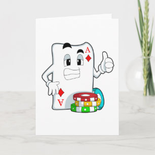 Pokerkarte mit Pokerchips Karte