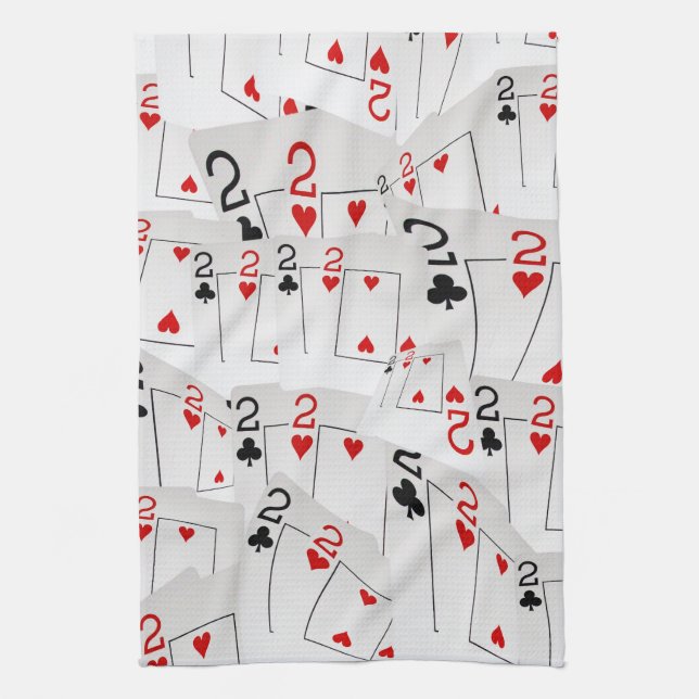 Pokerkarten mit zwei Ebenen, Geschirrtuch (Vertikal)