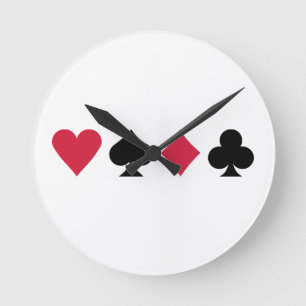 Pokerkarten Runde Wanduhr