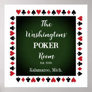 Pokerraum für ihn Poster Druck