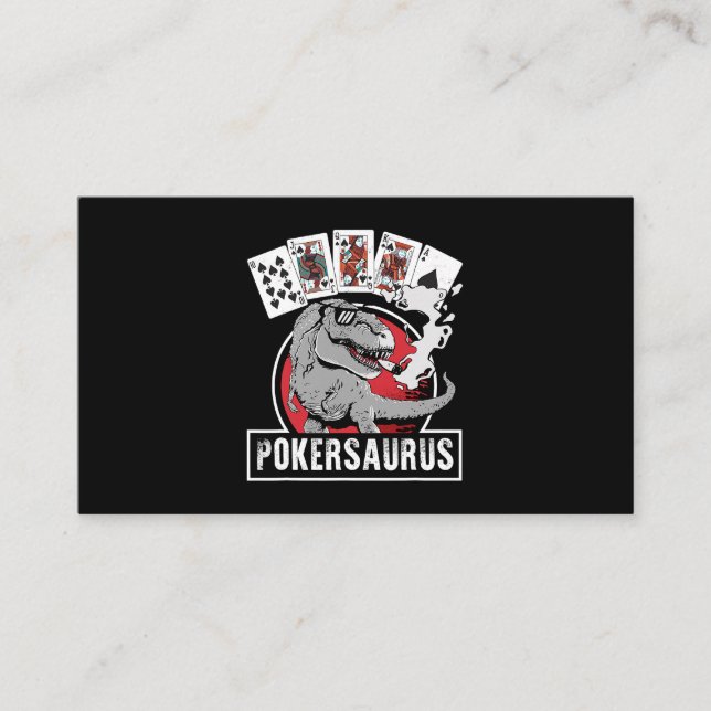 Pokersaurus Casino Poker T Rex Dinosaurier Gamblin Visitenkarte (Vorderseite)