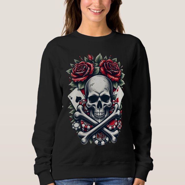 Pokerschädel Sweatshirt (Vorderseite)