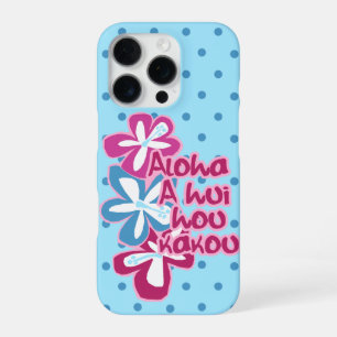 Pokii Hawaiian Aloha Hibiscus Polka Dot Türkis iPhone 16 Pro Hülle
