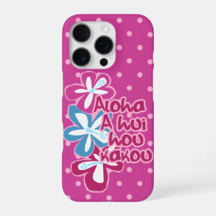 Pokii Hawaiian Aloha Hibiskus Polka Dot Pink iPhone 16 Pro Hülle