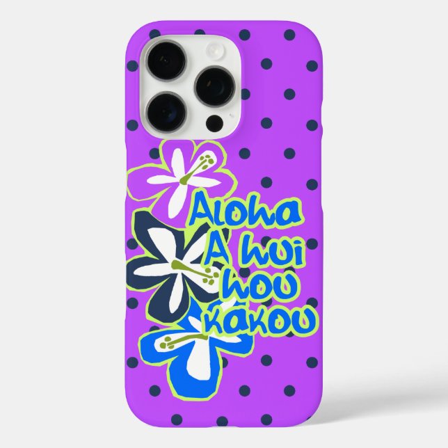 Pokii Hawaiian Aloha Hibiskus Polka Dot Violet Case-Mate iPhone Hülle (Rückseite)