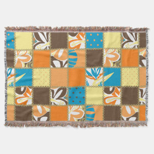 Pokii Hawaiian Floral and Dot Patchwork Blankets Decke