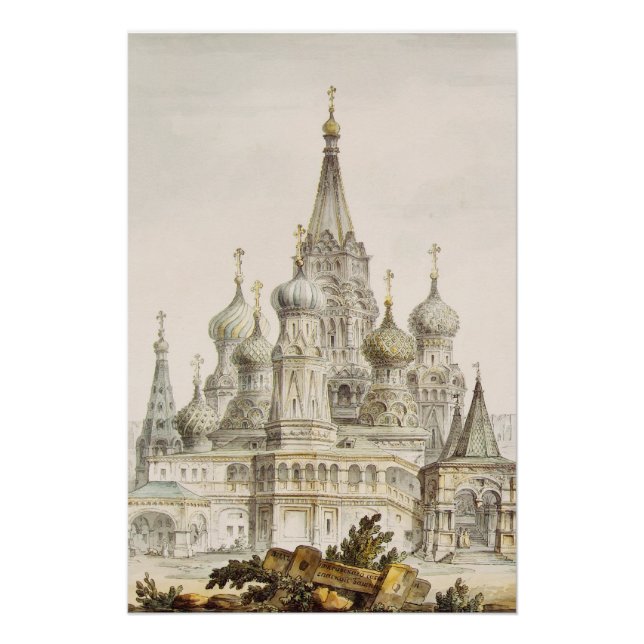 Pokrovsky Kathedrale und Spasskaya Tower Poster (Vorderseite)
