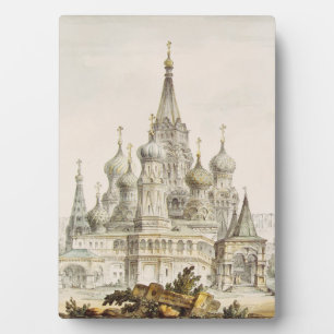 Pokrovsky-Kathedrale und Spassky-Turm Fotoplatte