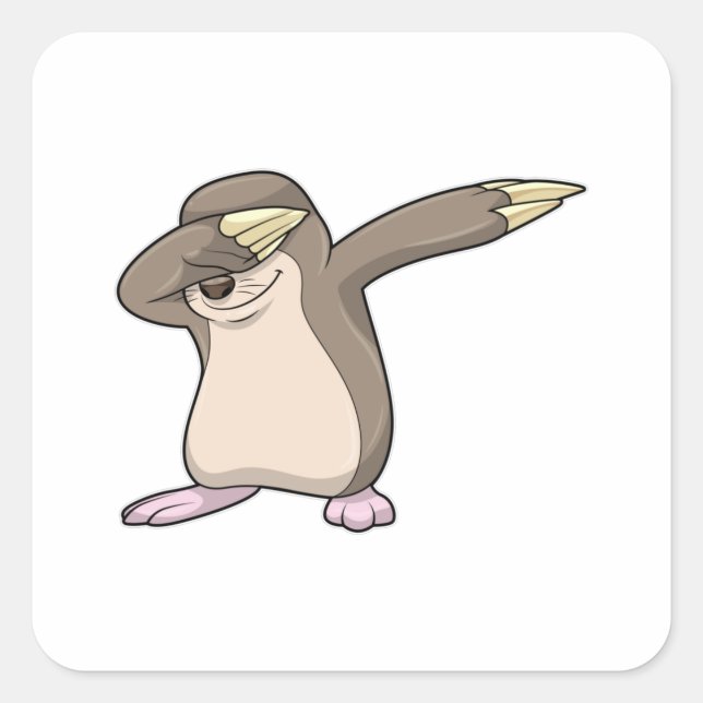 Pol beim Hip Hop Dance Dab Quadratischer Aufkleber (Vorderseite)