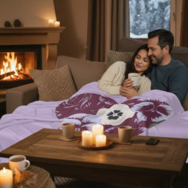 Polaire-Decke "Cœur de Violettes" (Zartheit) Fleecedecke