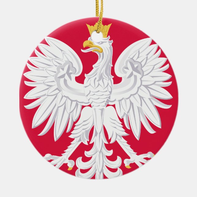 POLAND* Eagle Weihnachtsverzierung Keramik Ornament (Vorne)