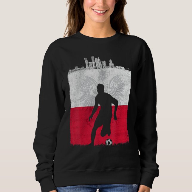 Poland Flag Lechia Roots Polska Soccer Polish Pols Sweatshirt (Vorderseite)