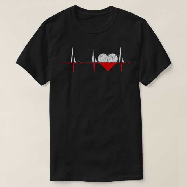 Poland Heart Polish Heartbeat EKG Pulse Polska Roo T-Shirt (Design vorne)