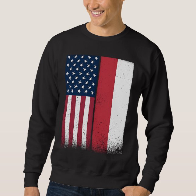 Poland  Polish American Flags Proud USA Poland Sweatshirt (Vorderseite)