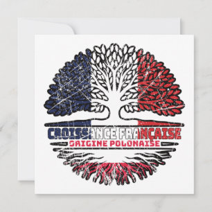Poland Polish French France Tree Roots Flag Karte