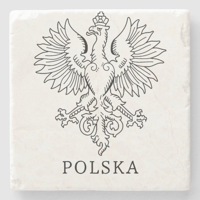 Poland's White Eagle Contemporary State Emblem  Steinuntersetzer (Vorderseite)