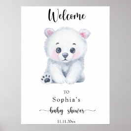 Polar baby bear - Welcome baby Dusche Poster