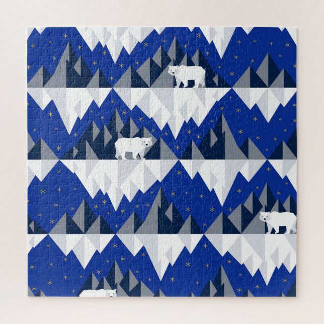 Polar Bär auf Iceberg Nahtloses Muster. Puzzle (Vertikal)