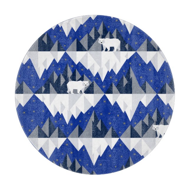 Polar Bär auf Iceberg Nahtloses Muster. Schneidebrett (Vorderseite)