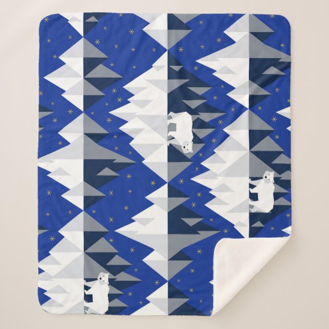 Polar Bär auf Iceberg Nahtloses Muster. Sherpadecke (Vorderseite)
