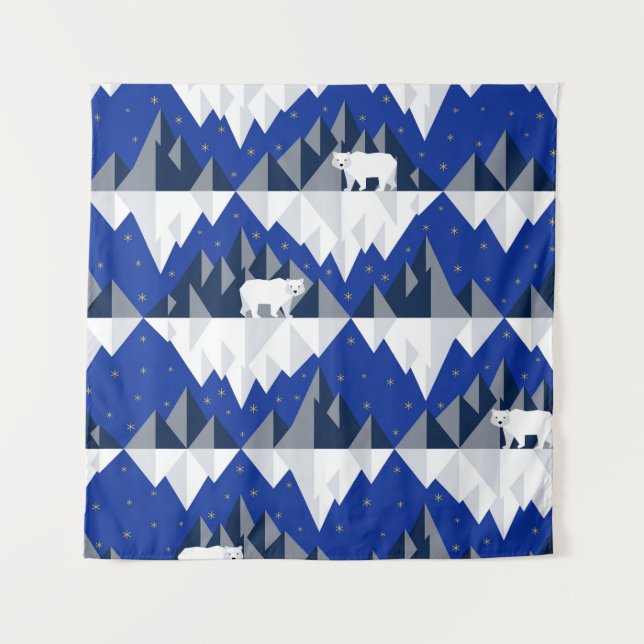 Polar Bär auf Iceberg Nahtloses Muster. Wandteppich (Vorderseite)