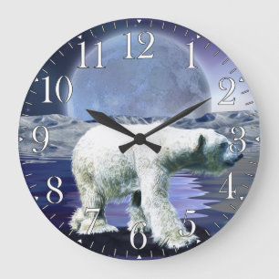 Polar Bär & Aurora Kunstmuseum Monte San Giorgio Große Wanduhr