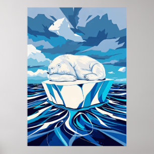 Polar-Bär-Chill – Arktisches minimalistisches Pop- Poster