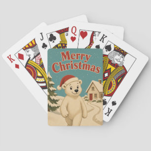 Polar-Bär-Cottage-Pfad-Tier-Weihnachten Spielkarten