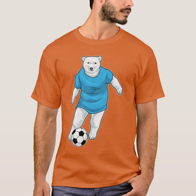Polar Bär Fußballspieler Fußball T-Shirt (Vorderseite)