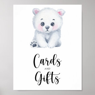 Polar Bär - Karten und Geschenke Babydusche Poster