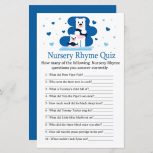 Polar Bär Kinderzimmer Rhyme Quiz Babydusche