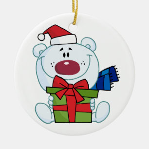 Polar Bär mit Geschenk Keepake Holiday Ornament