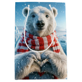 Polar Bär mit Herzpfoten Mittlere Geschenktüte